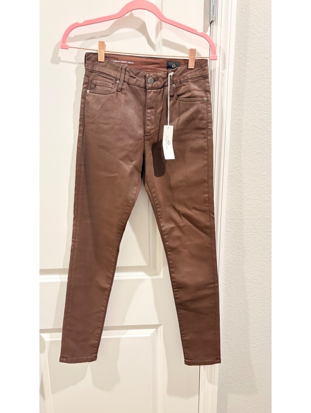 AG leather coated jeans - NWT size 27